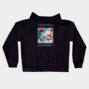 Rudolph The Red Nosed Reindeer retro Kids Hoodie